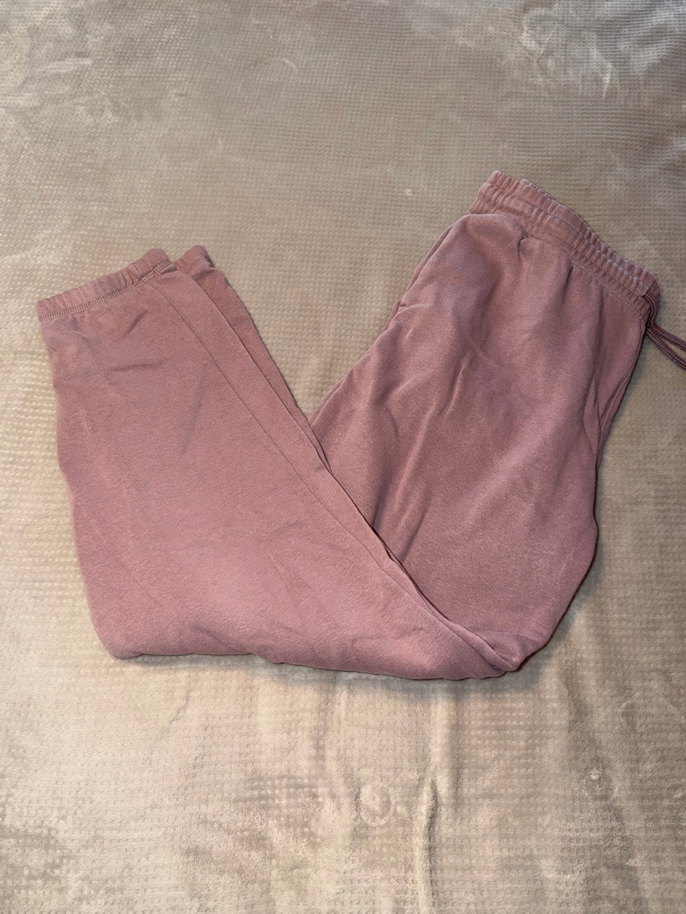 North Face Women's Drawstring Sweatpants in Mauve Pink Large